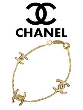Ultra Rare!!! NEW! Authentic CHANEL 1982 CC Chain 24 Carot GOLD Bracelet DAINTY